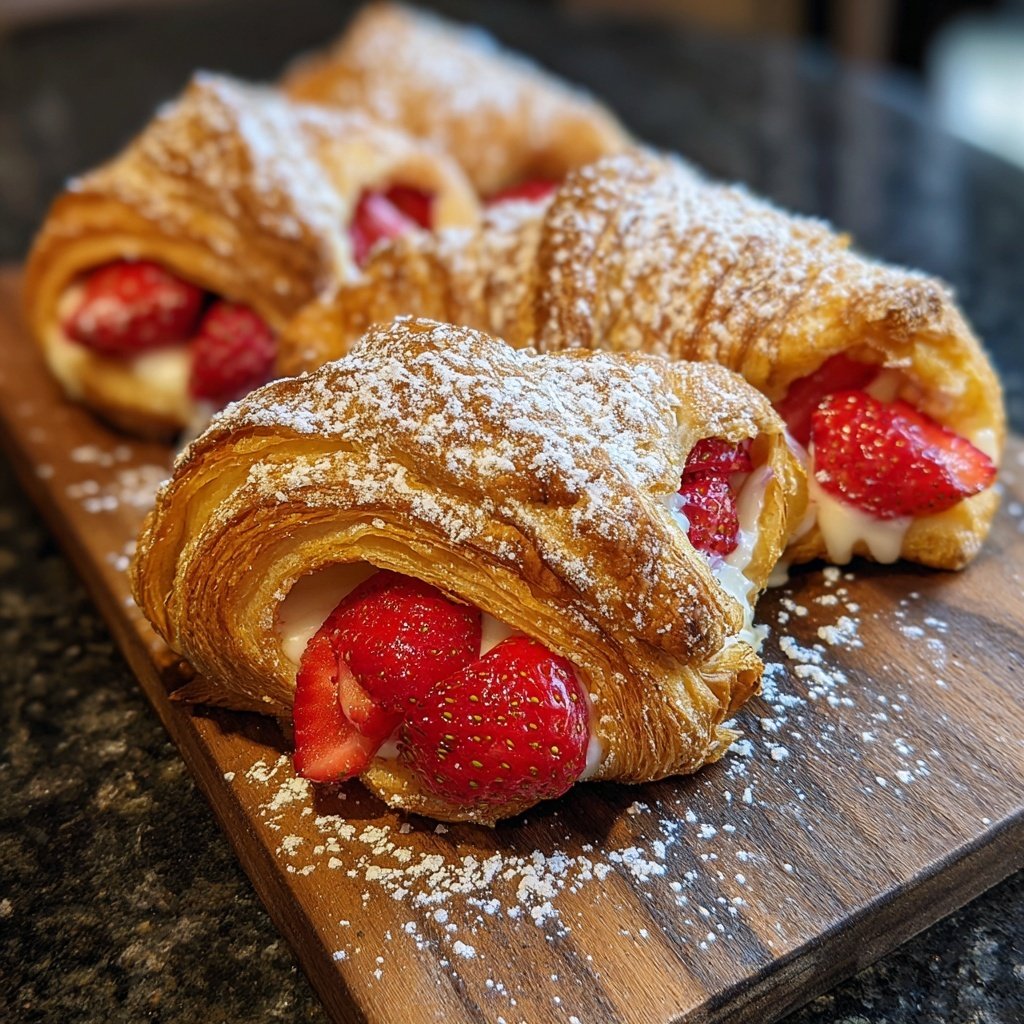 Cinnamon Sugar Strawberry Croissants