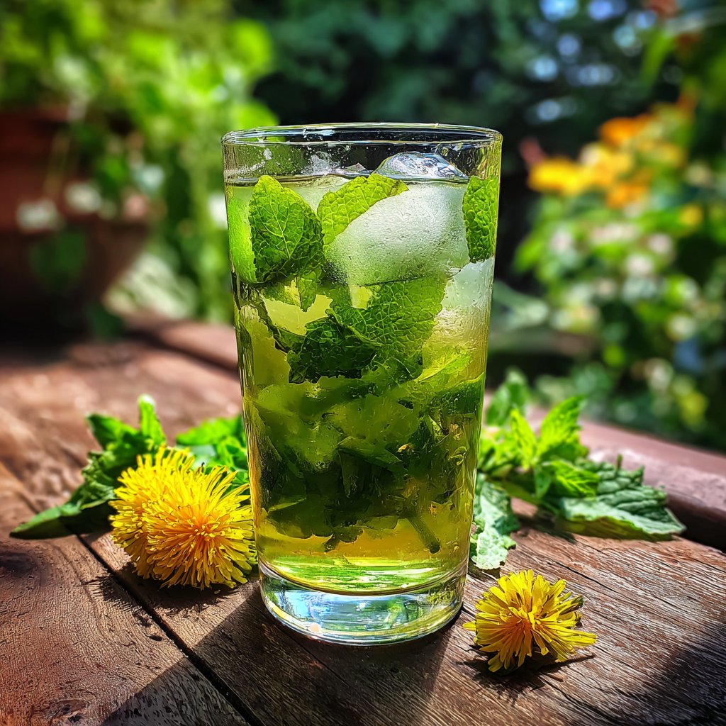 Iced Dandelion Mint Tea