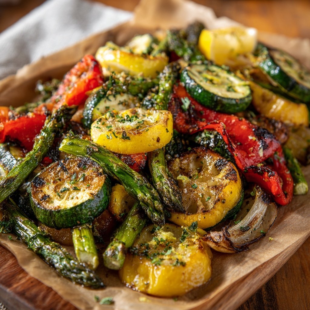Healthy Lemon Herb Grilled Veggies