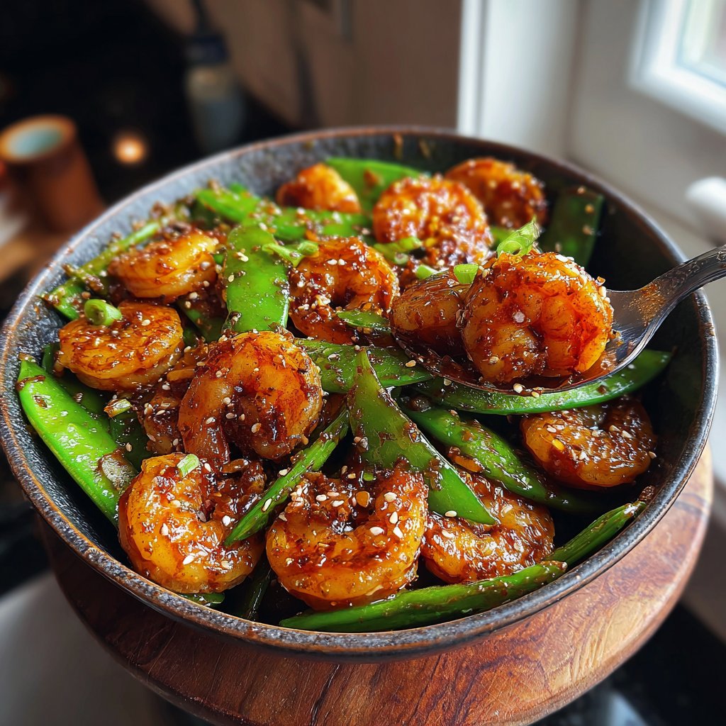 Teriyaki Shrimp and Snap Peas