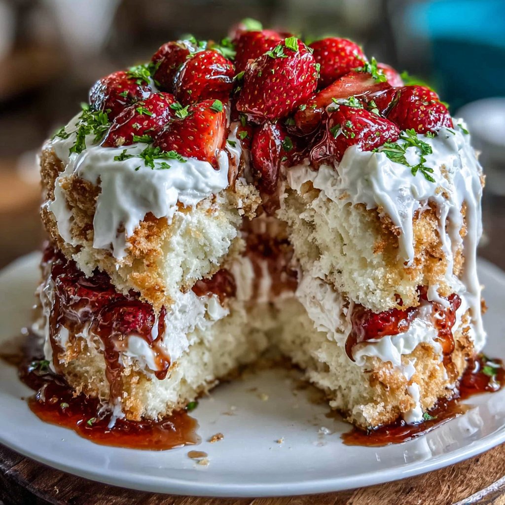 Strawberry Dream Angel Cake