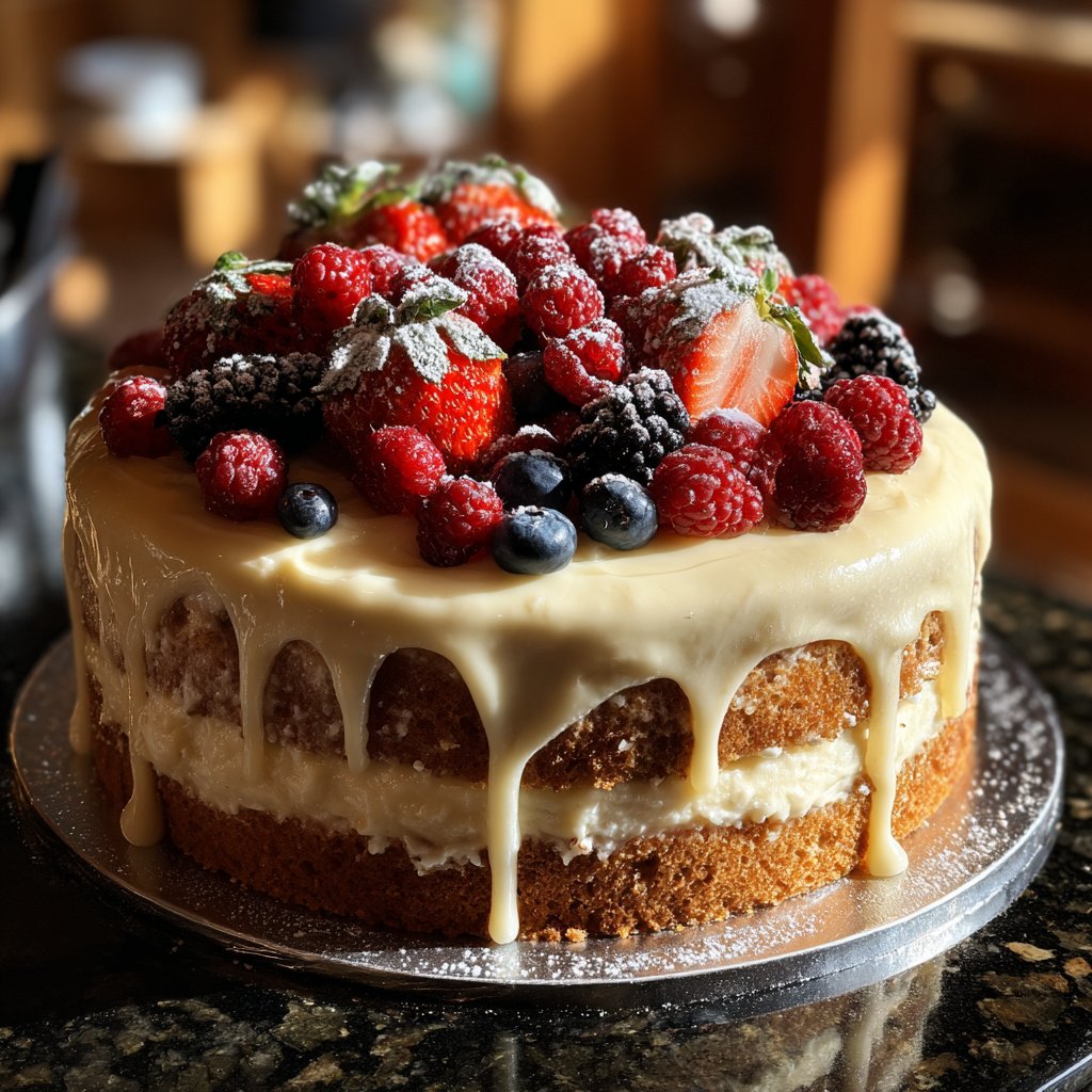 Jellycat Birthday Cake with Fresh Berries